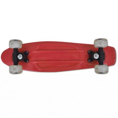 Red Retro Skateboard with LED Wheels