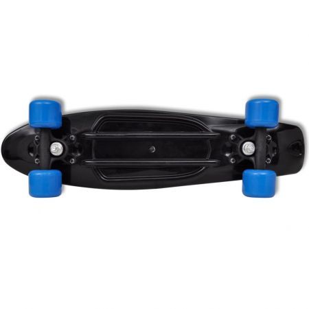 Retro Skateboard with Black Top Blue Wheels 6,1"