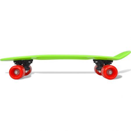 Retro Skateboard with Green Top Red Wheels 6.1"