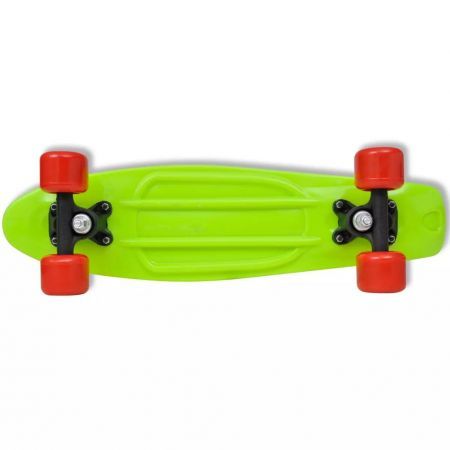 Retro Skateboard with Green Top Red Wheels 6.1"