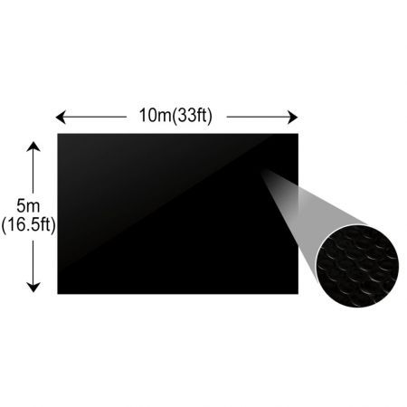 Floating Rectangular PE Solar Pool Film 10 x 5 m Black