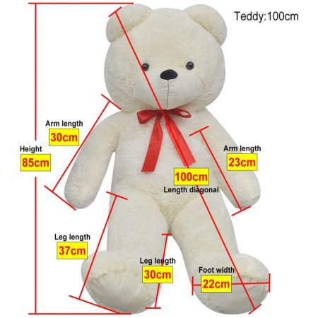 XXL Soft Plush Teddy Bear Toy White 100 cm