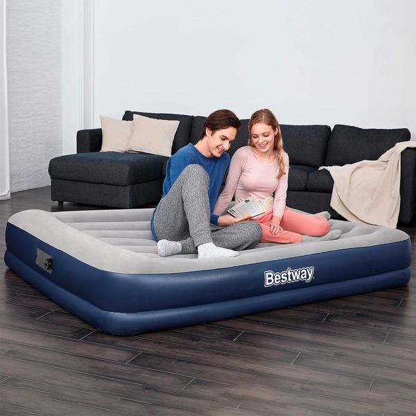 Bestway Inflatable Bed Queen Air Mattress 36cm with Built-in Pump and Pillow