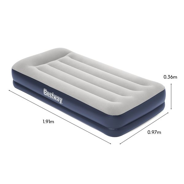 Bestway Inflatable Bed Single Size Air Mattress with Built-in Pump and Pillow