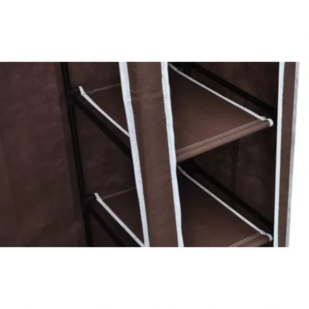 Fabric Wardrobes 2 pcs Brown