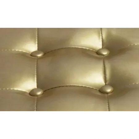 Tub Chair with Foot Stool Artificial Leather Gold