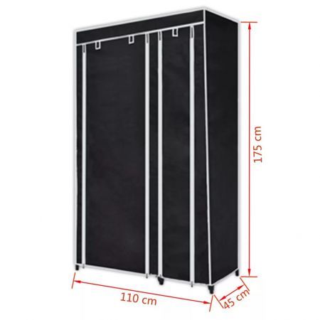 Wardrobes 2 pcs Black Fabric