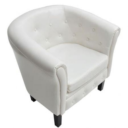 Tub Chair Artificial Leather White