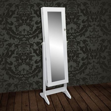 Standing Jewelry Cabinet with Mirror