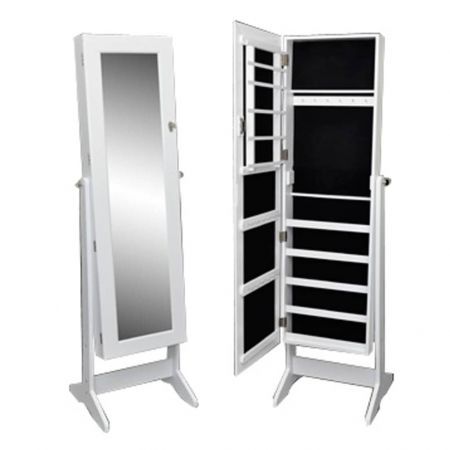 Standing Jewelry Cabinet with Mirror