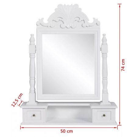 Vanity Makeup Table with Rectangular Swing Mirror MDF