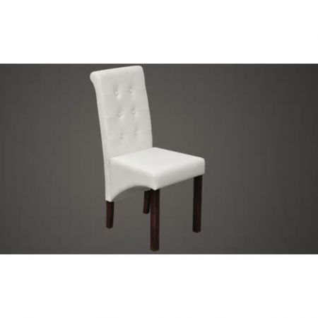 Dining Chairs 2 pcs Artificial Leather White