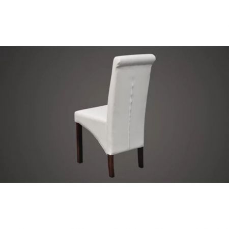 Dining Chairs 2 pcs Artificial Leather White