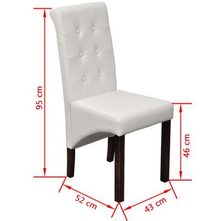 Dining Chairs 2 pcs Artificial Leather White