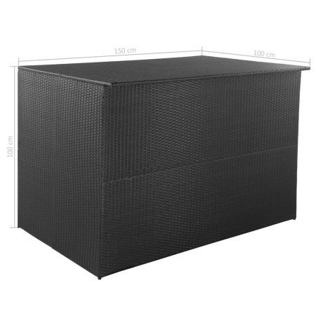 Garden Storage Box Black 150x100x100 cm Poly Rattan