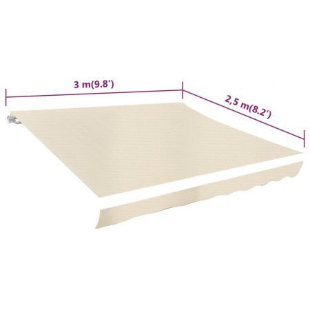 Awning Top Sunshade Canvas Cream 3x2.5m