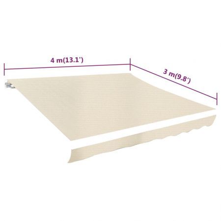 Awning Top Sunshade Canvas Cream 4 x 3 m