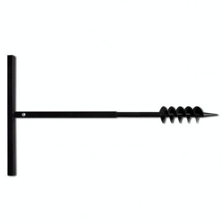 Ground Drill with Handle Auger Bit 80 mm Double Spirals Steel Black