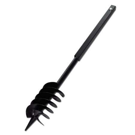 Ground Drill with Handle Auger Bit 120 mm Double Spirals Steel Black