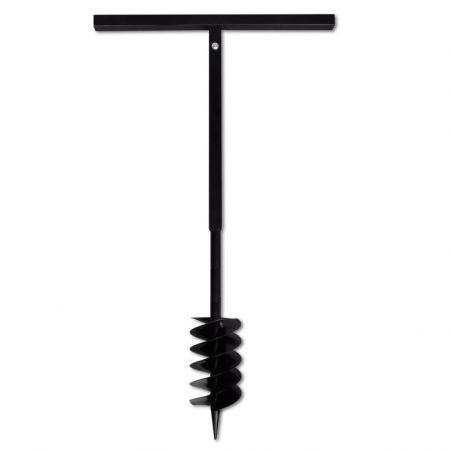 Ground Drill with Handle Auger Bit 120 mm Double Spirals Steel Black