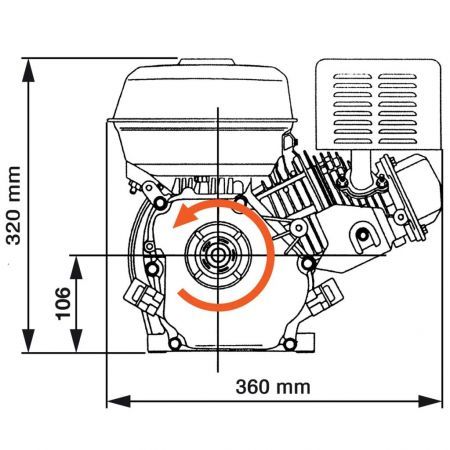 Petrol Engine 6.5 HP 4.8 kW Black