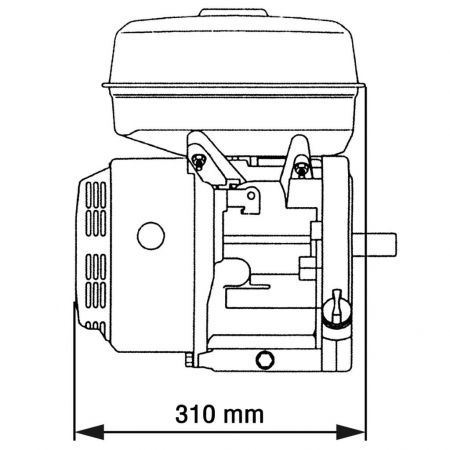 Petrol Engine 15 HP 9.6 kW Black