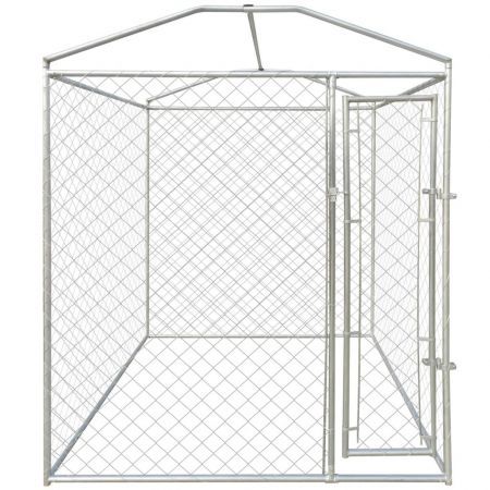 Outdoor Dog Kennel with Canopy Top 2x2 m