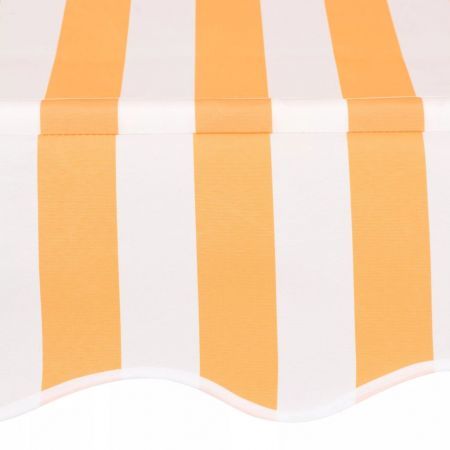 Manual Retractable Awning 300 cm Yellow and White Stripes