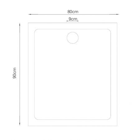 Rectangular ABS Shower Base Tray White 80 x 90 cm