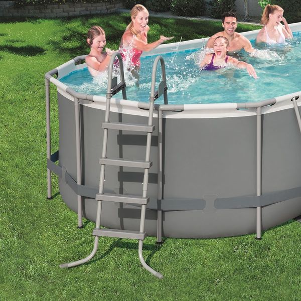 Bestway 5.49x2.74x1.22m Power Steel Frame Above Ground Oval Pool Set