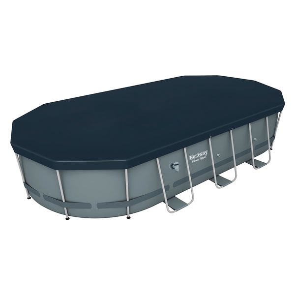 Bestway 5.49x2.74x1.22m Power Steel Frame Above Ground Oval Pool Set