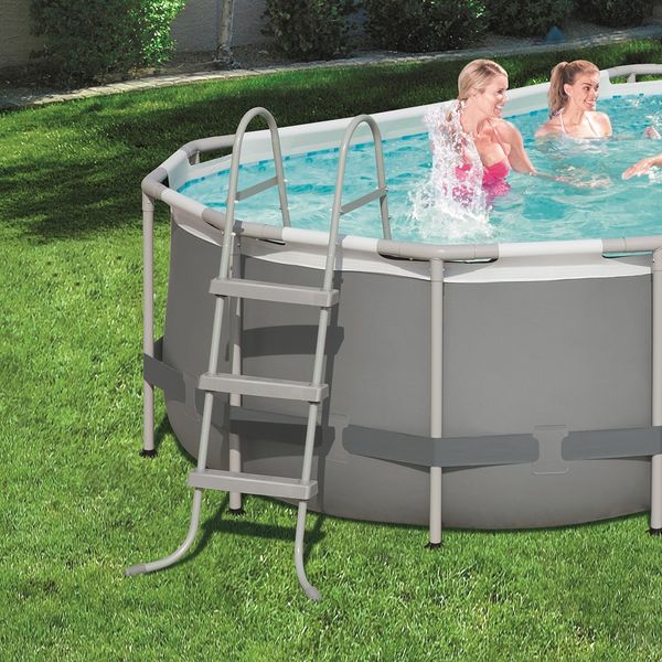 Bestway 4.27x2.50x1.00m Power Steel Frame Above Ground Oval Pool Set with Filter Pump