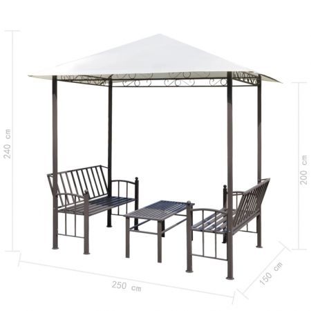 Garden Pavilion with Table and Benches 2.5x1.5x2.4 m