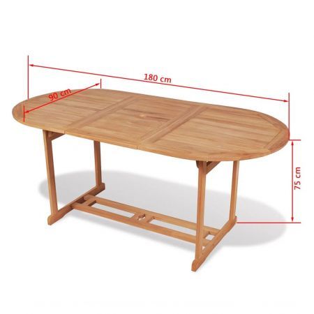 Outdoor Dining Table 180x90x75 cm Teak