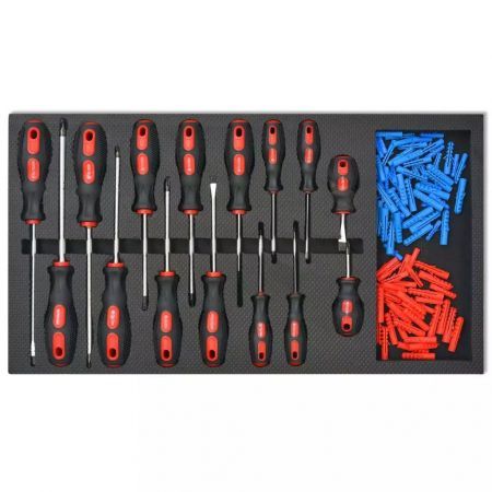 Workshop Tool Trolley with 1125 Tools Steel Red
