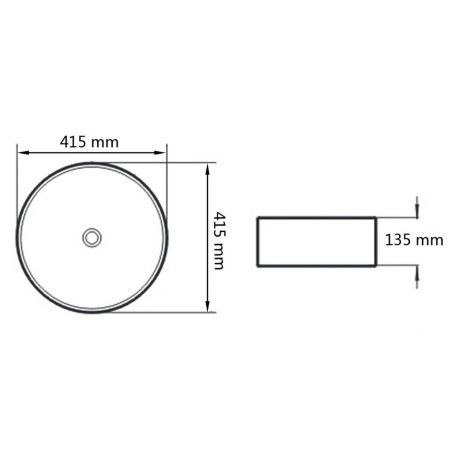 Basin Round Ceramic White 41.5x13.5 cm