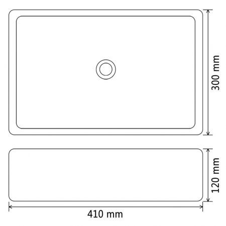 Basin Ceramic White 41x30x12 cm