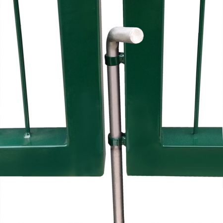 Garden Patio Fence Gate with Posts 350x120 cm Steel Green