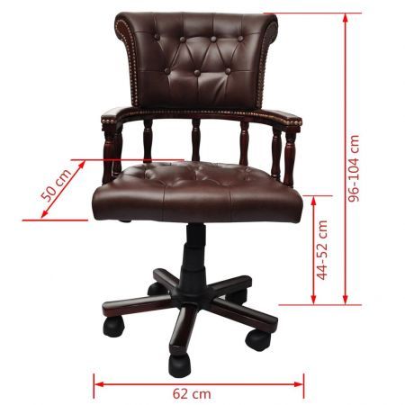 Chesterfield Captains Swivel Office Chair Brown