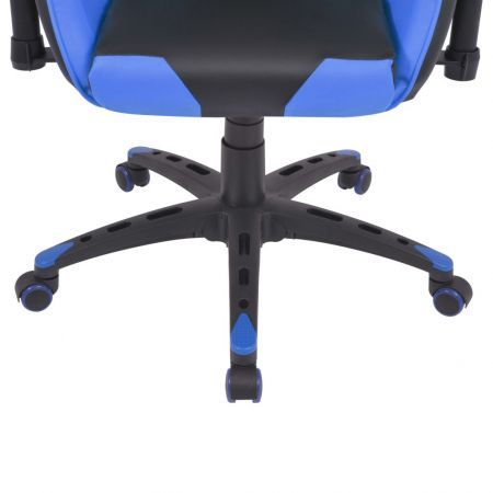 Reclining Office Racing Chair Artificial Leather Blue