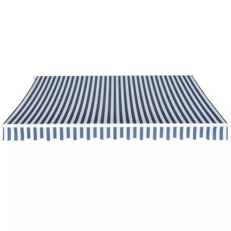 Folding Awning Manual-Operated 350 cm Blue and White