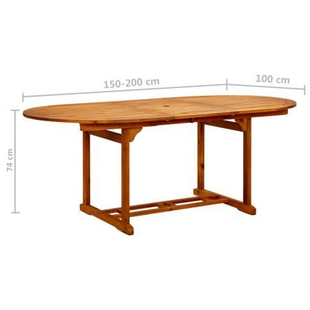 Garden Table 200x100x75 cm Solid Wood Acacia