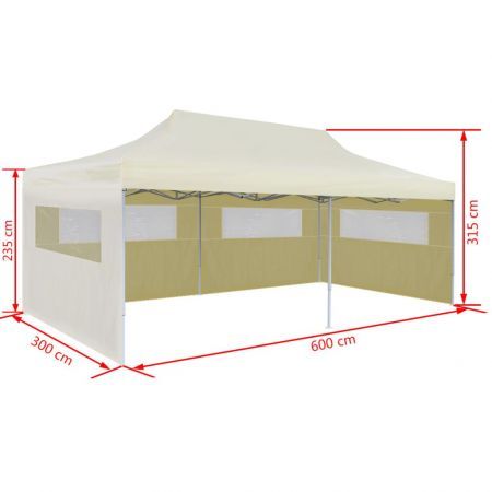 Foldable Pop-up Party Tent 3 x 6 m Cream