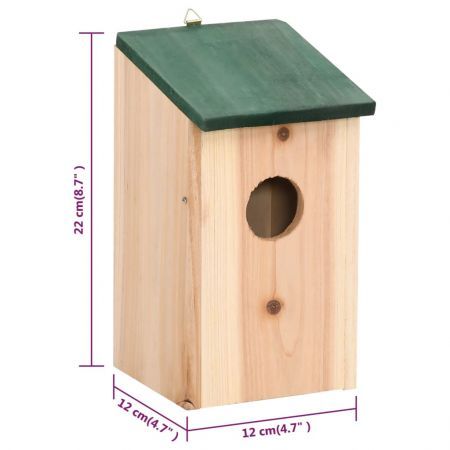 Bird House Nesting Box Wood 4 pcs