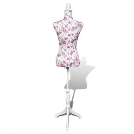 Ladies Bust Display Mannequin Cotton White With Rose