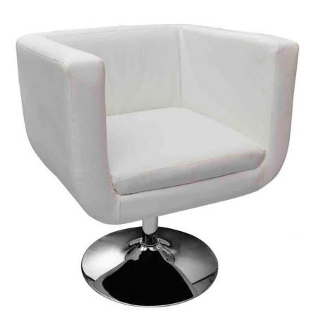 Bar Stool Artificial Leather White