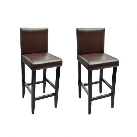 Bar Stools 2 pcs Artificial Leather Brown