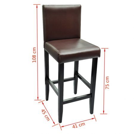 Bar Stools 2 pcs Artificial Leather Brown