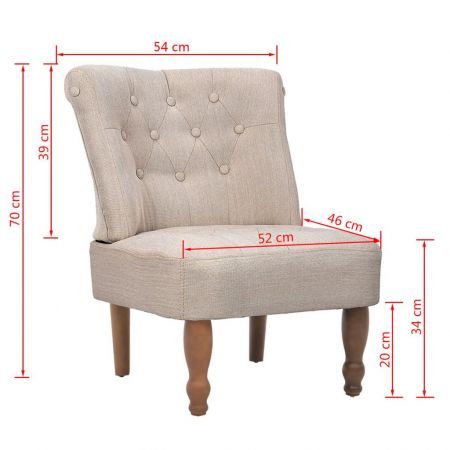 French Chair Cream Fabric