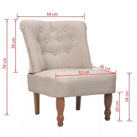 French Chairs 2 pcs Fabric Cream